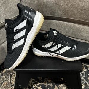 Adidas baseball turf shoes Men's Black and White